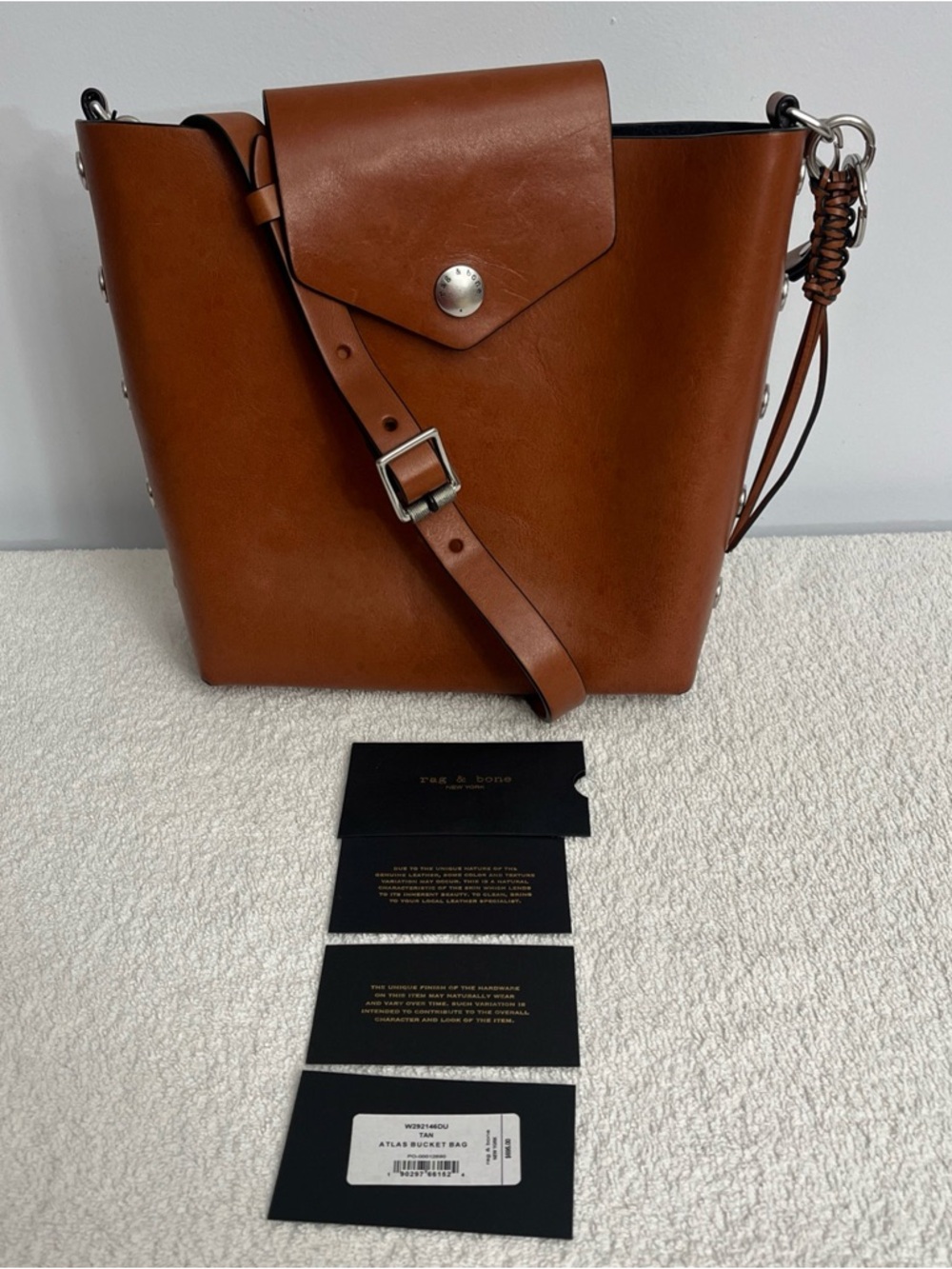 Rag & Bone Atlas Bucket Tan Leather Bag - Picture 2 of 16